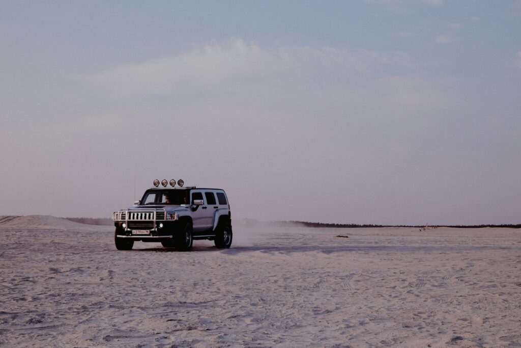 Dubai Safari Park Promo Codes White Jeep in Desert in Dubai Safari Park Promo Codes
