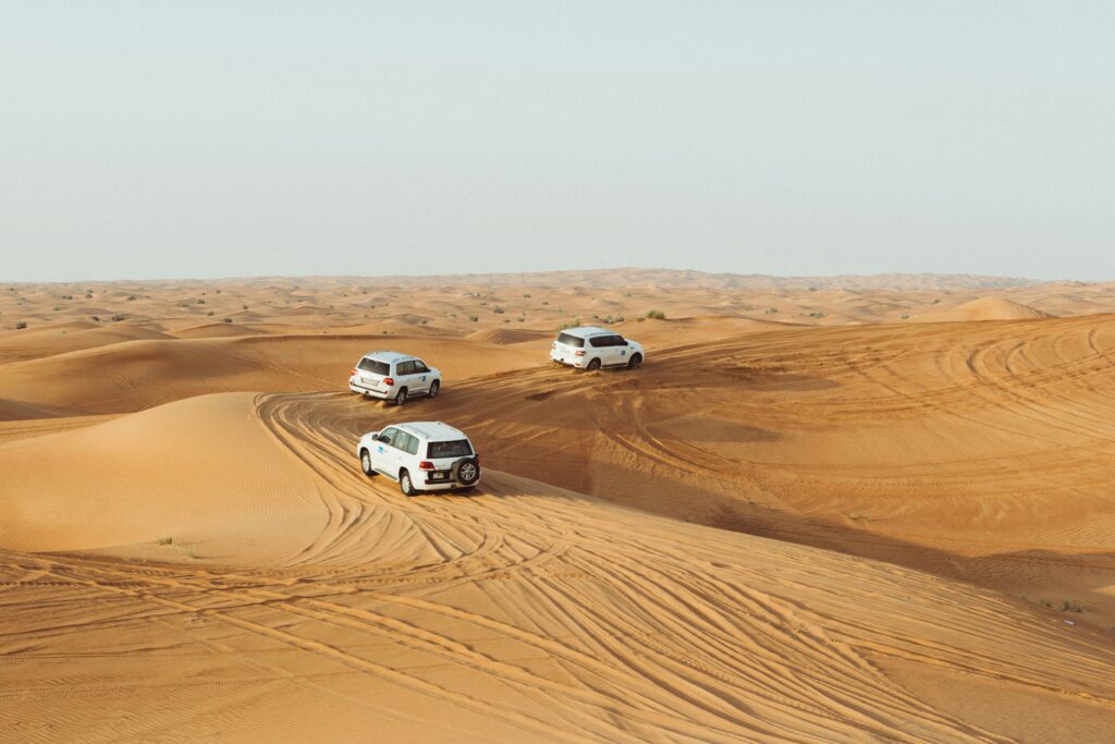 Dubai Ticket Packages White Jeeps in Desert Dubai Ticket Packages