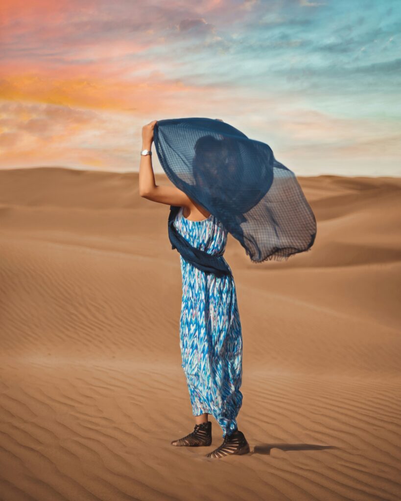 Dubai Desert Photos A Girl in Desert Dubai Desert Photos