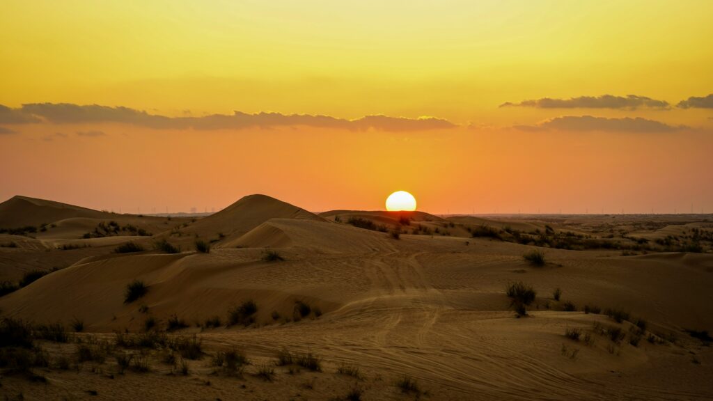 Morning Desert Safari Dubai Sun rise in Desert Morning Desert Safari Dubai