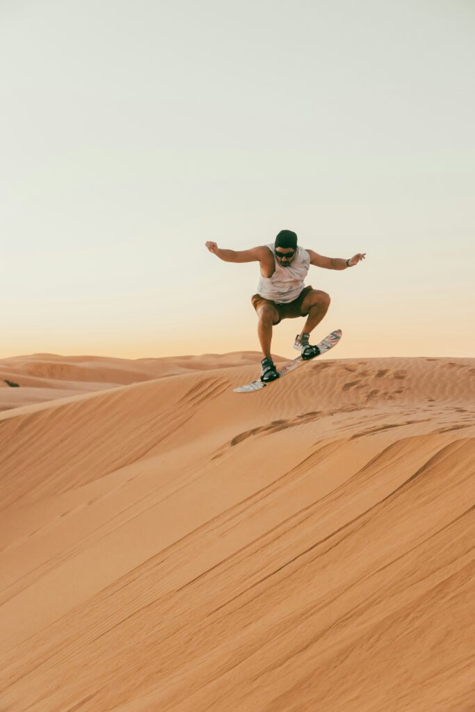 A Man Skating on Desert Hop On Hop Off Dubai
