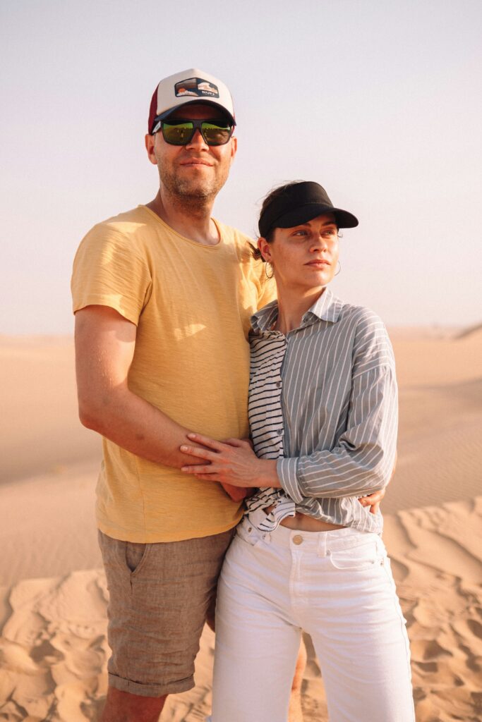 A Couple in Desert Experience the Ultimate Luxury Desert Safari in Dubai