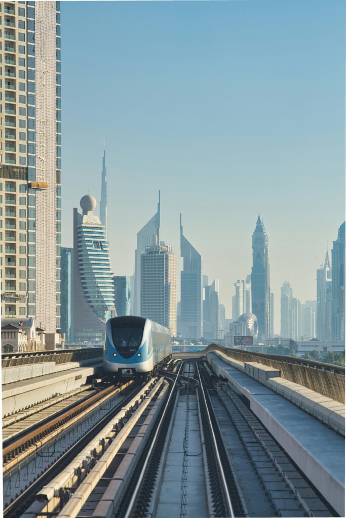 A Train Running on track in Ticket Dubai