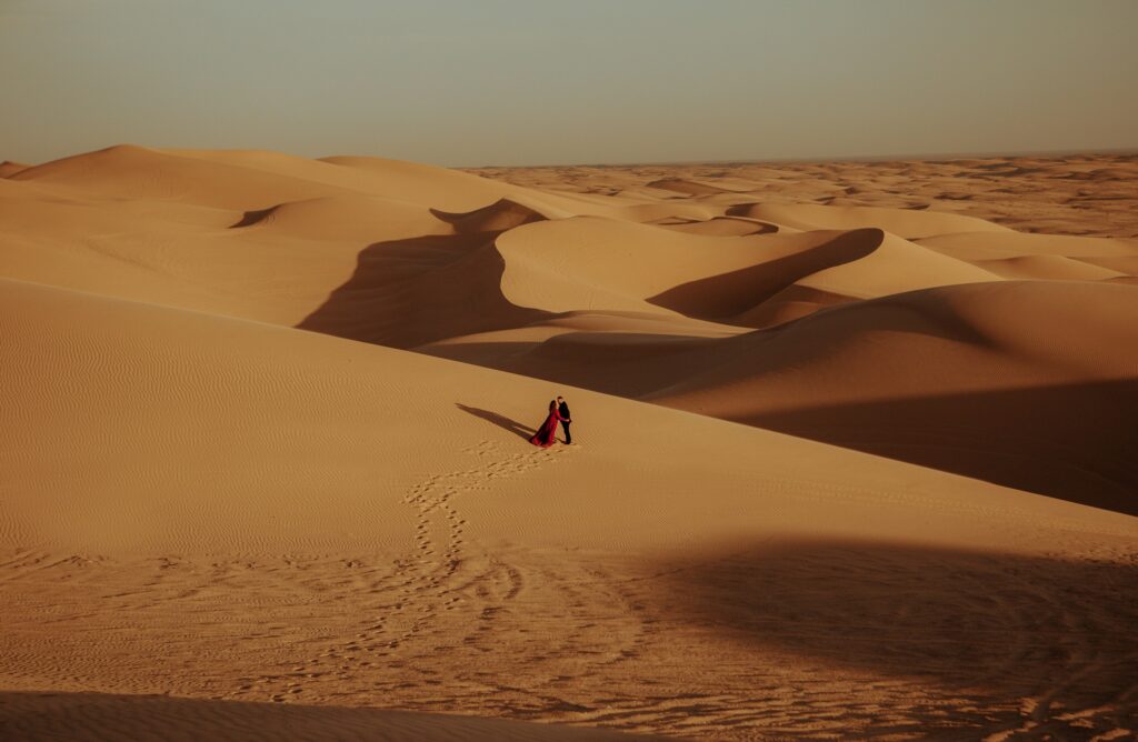 A Couple in Desert Private Desert Safari in Dubai