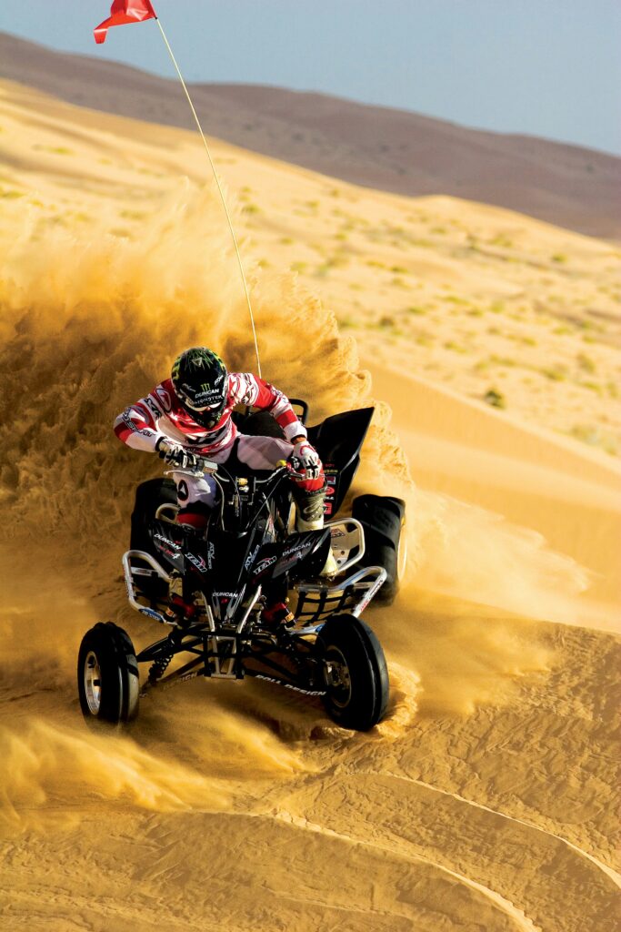 A Man on Atvs in Quad Bike Desert Safari Dubai