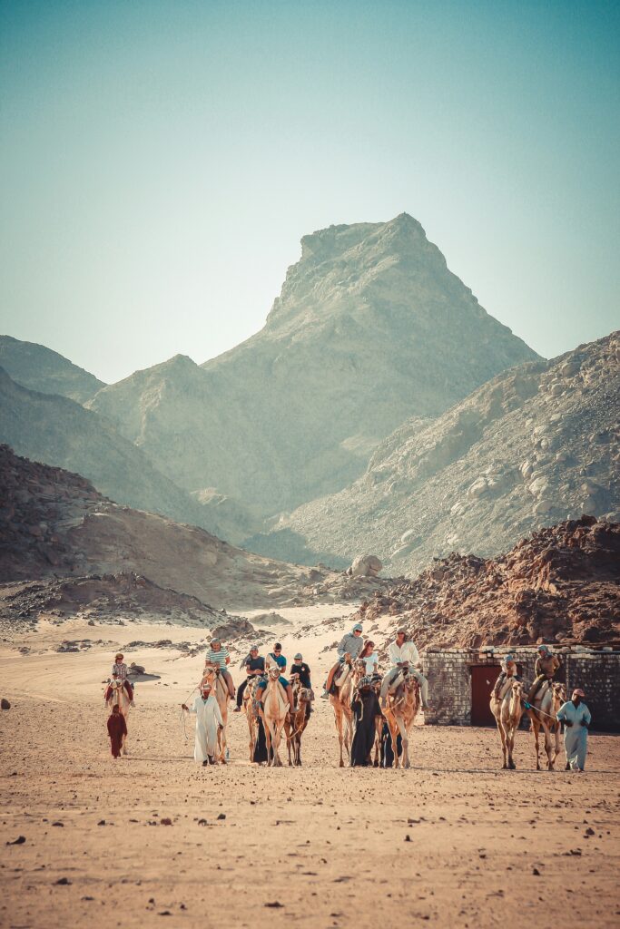 A Group of Tourist Walking in Desert Safari Sharjah 