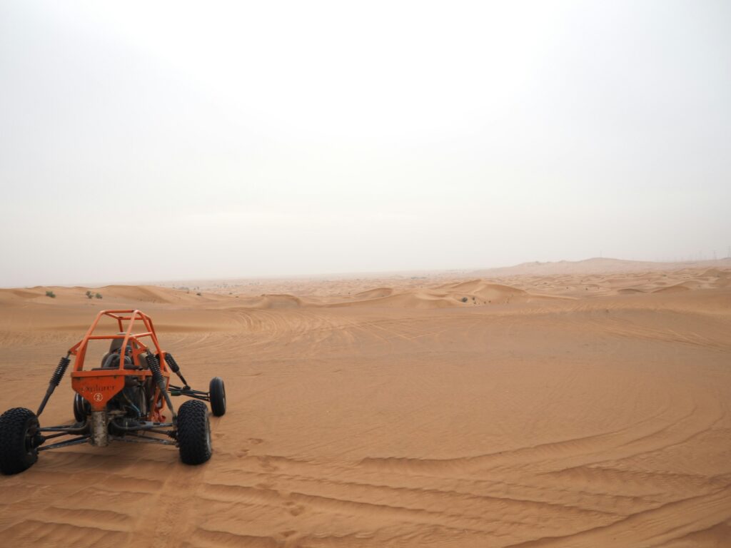 A Buggy Standing in desert Dune Buggy Abu Dhabi