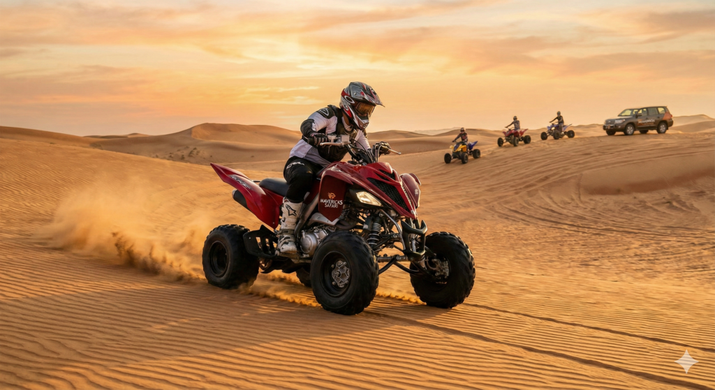 hrilling Quad Bike Dubai experience racing through Dubai desert dunes