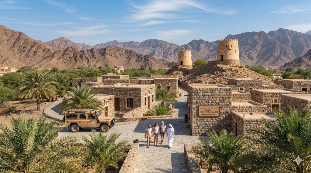 analyze them andgive me alt text for this pic.my keyword is "Hatta Heritage Village"also focus on SEO.i need for my blog post