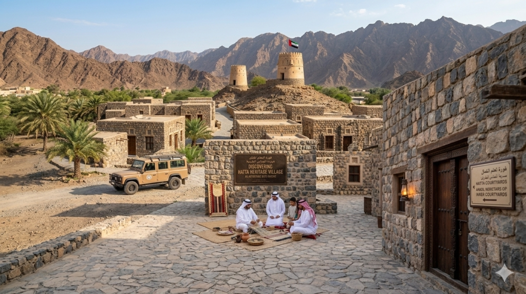 : Discovering local crafts and architecture near the stone watchtowers, perfectly paired with an afternoon of extreme sports at Hatta Wadi Hub.