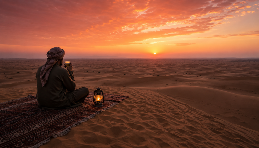 Peaceful sunset viewing and authentic cultural experience on a Cheap Desert Safari Dubai.