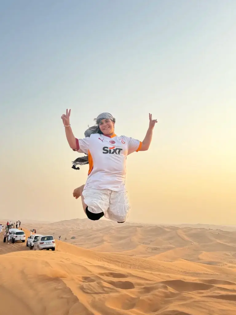a women jumping